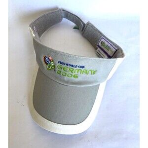 2006 FIFA World Cup Germany Gray Visor Hat Soccer Adjustable NWT